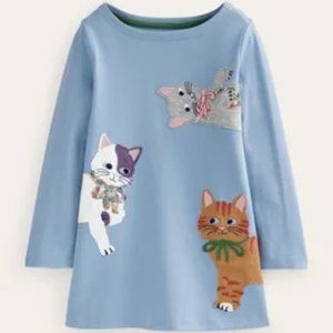 NWOT Mini Boden Appliqué Cats Jersey Tunic